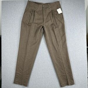 NEW Montique Men's Dress Pants Pleated Brown Polyester 40x35 NWT Business Casual
